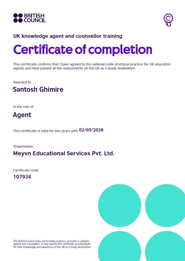 UK Knowledge agent and counsellor training-British Council
